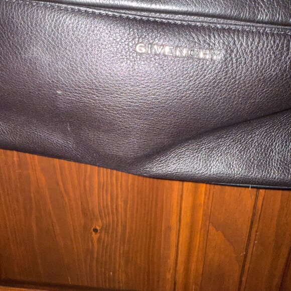 GIVENCHY "PANDORA" gorgeous black/brown pebble leather top handle bag - Picture 9 of 10